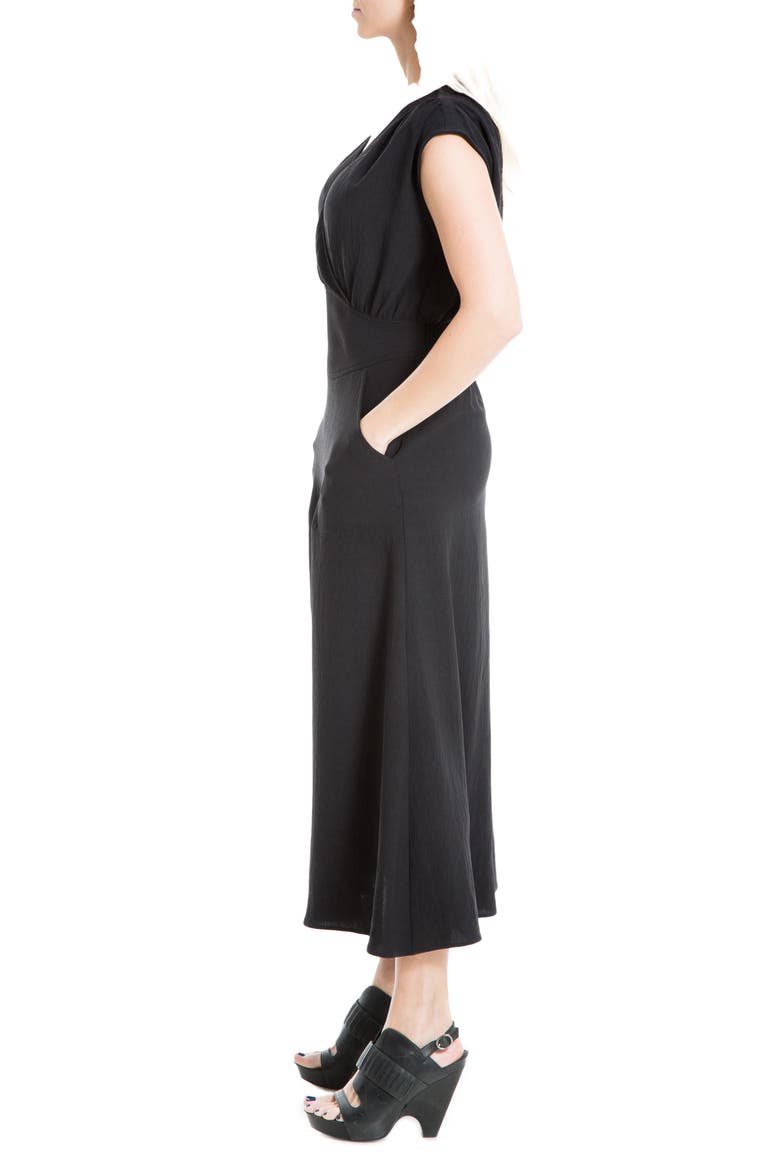Cap Sleeve Pocket Midi Dress, Alternate, color, BLACK18-BLACK-WW-25118