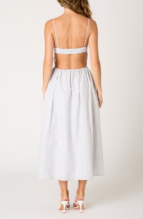 Nia Destene Stripe Sundress In Gray
