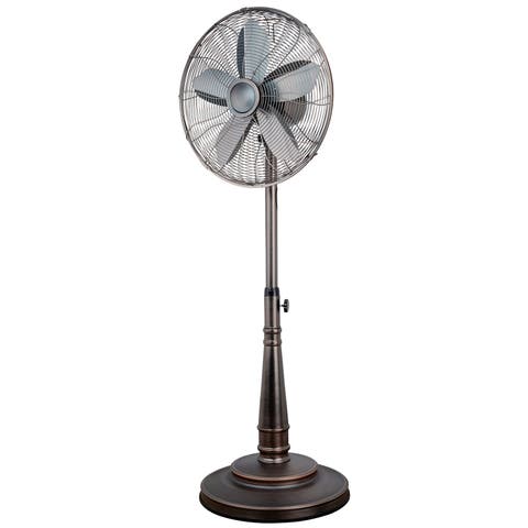 16 Inch Retro Oscillating Stand Fan with Oil Rubbed Bronze Finish