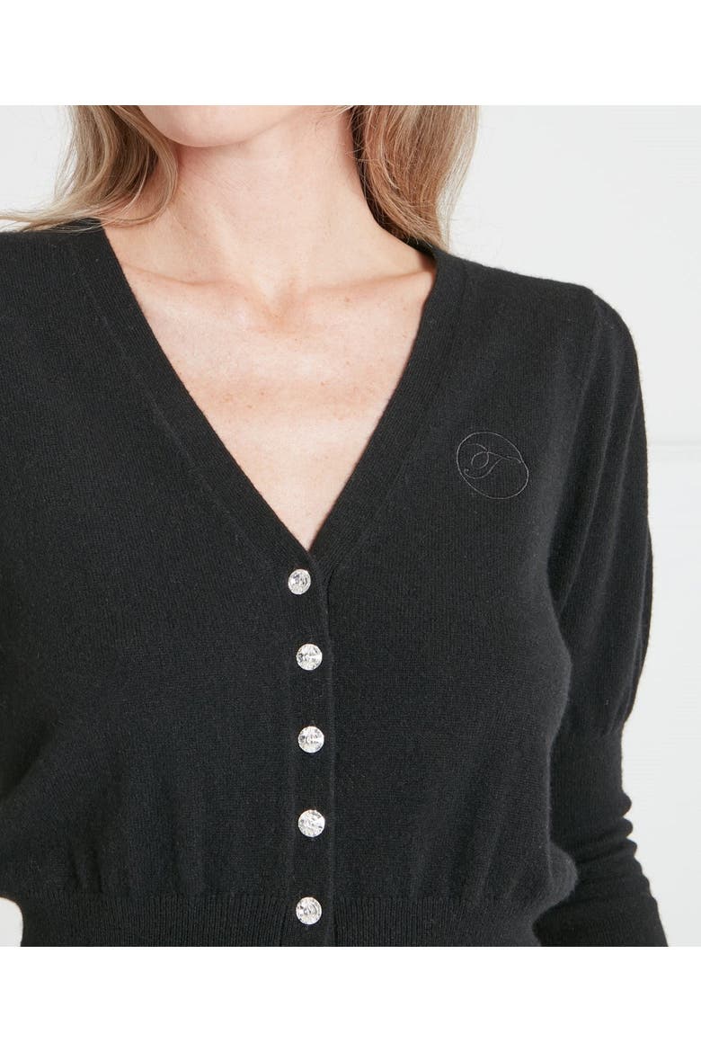 Tonal T-Logo Cardigan, Alternate, color, Black