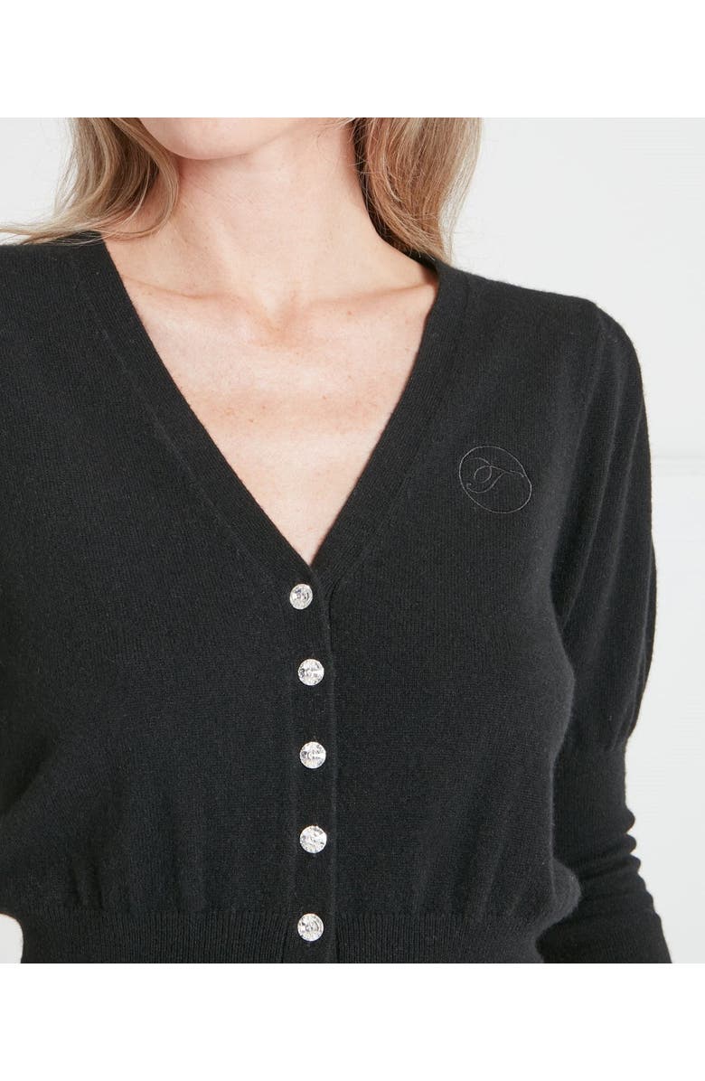 Temperley London Tonal T-Logo Cardigan, Alternate, color, Black