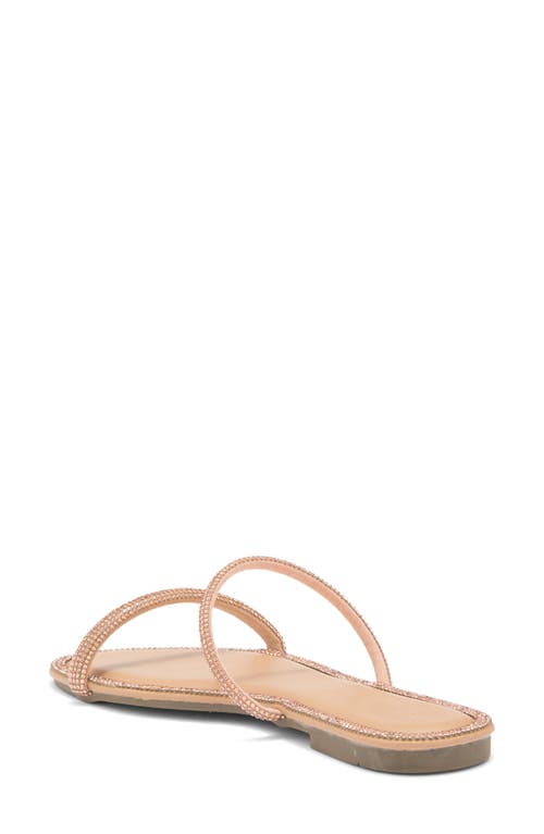 Wild Diva Lounge Roo Rhinestone Slide Sandal In Beige