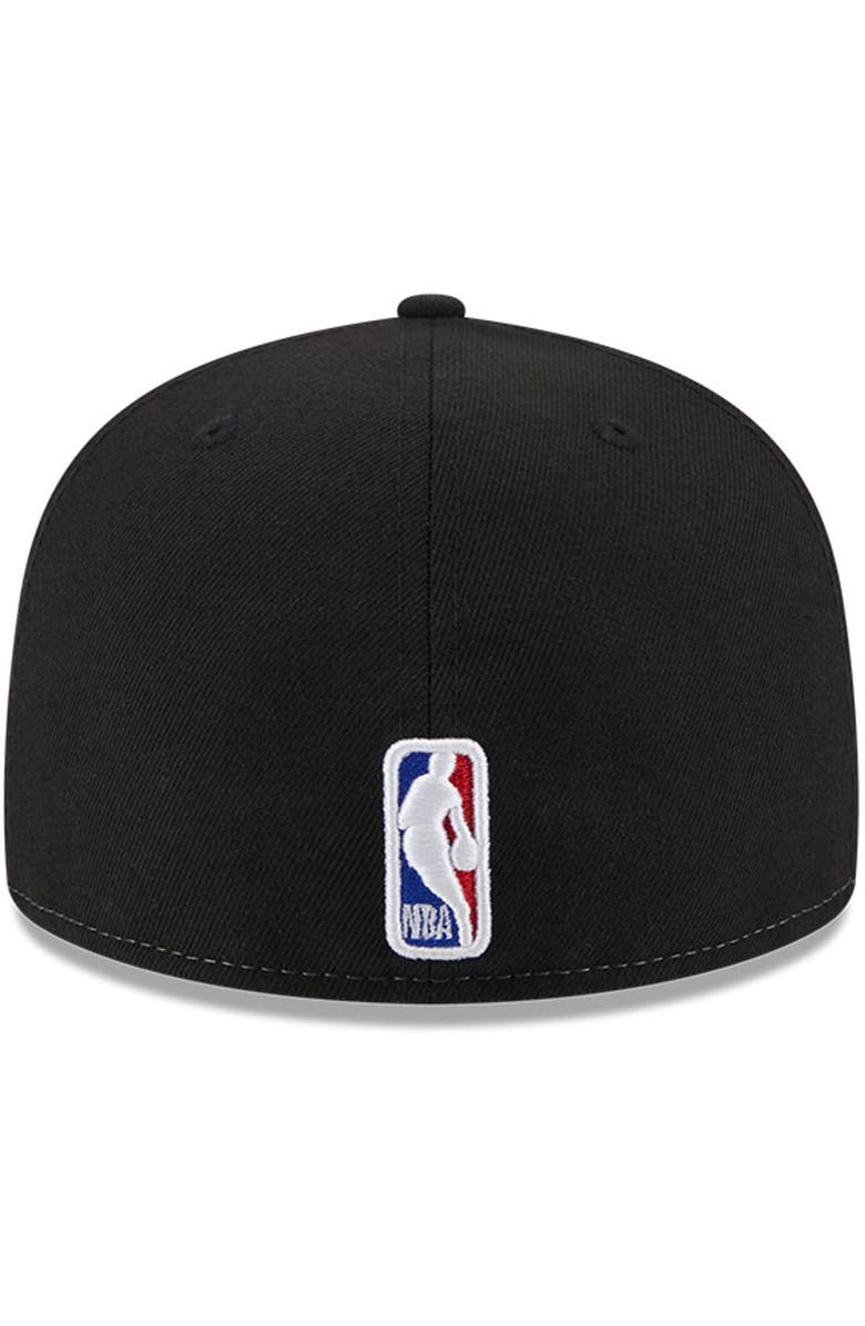 New Era Men's New Era White/Black Miami Heat Back Half 9FIFTY Fitted Hat, Alternate, color,