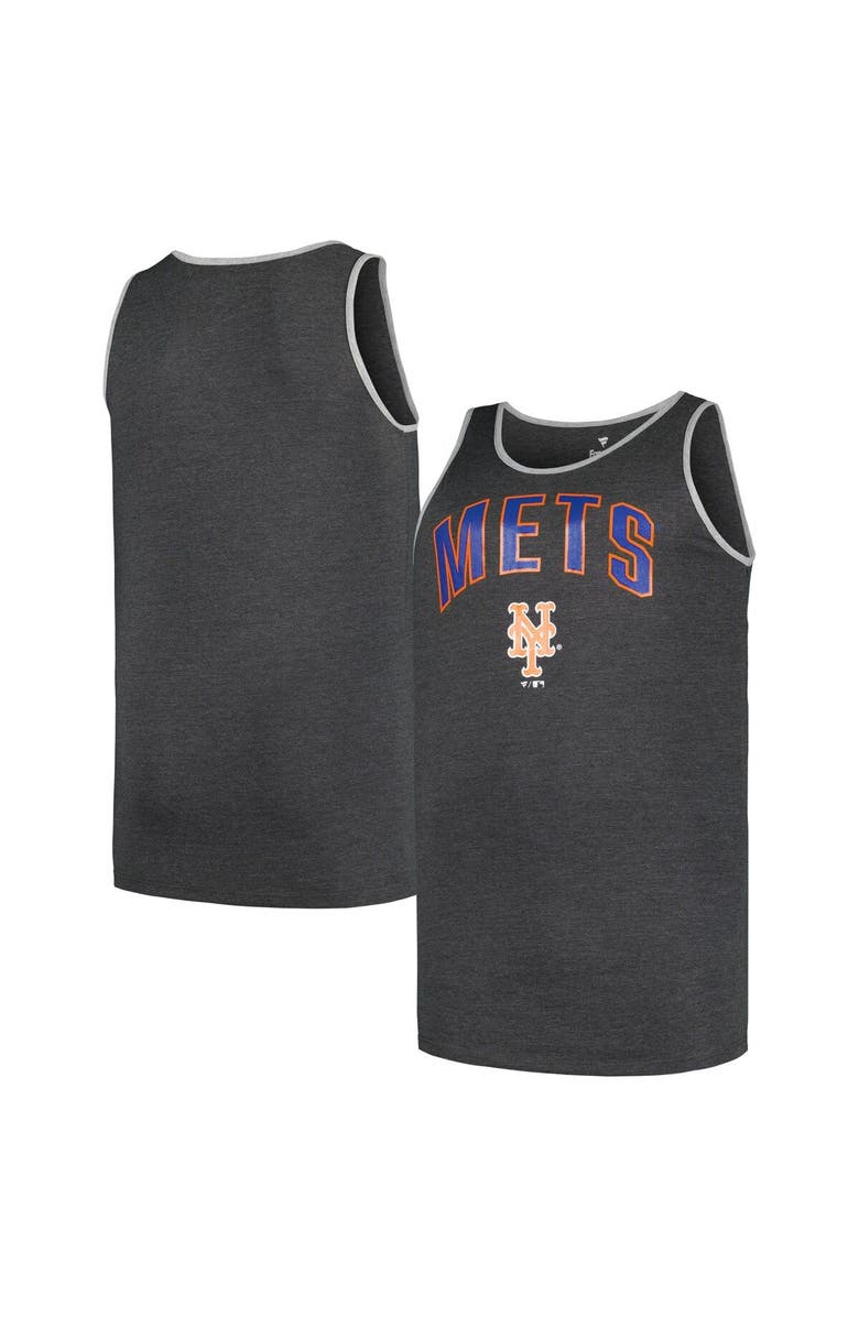PROFILE Men's Profile Heather Charcoal New York Mets Big & Tall Arch Over Logo Tank Top, Main, color, 