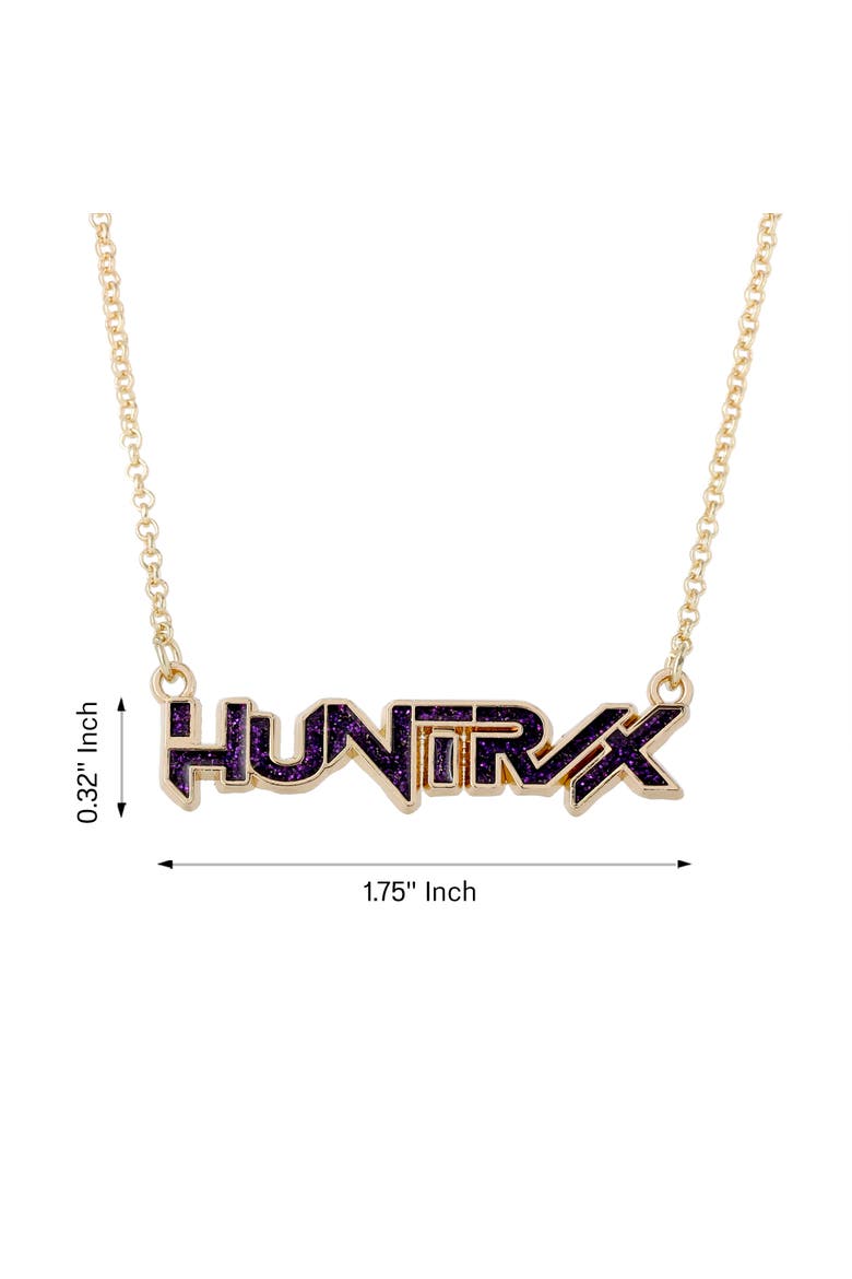 Huntrix Necklace Official License, 16"+3.25" Gold-Tone Huntrix Nameplate Necklace, K-Pop Gifts, Alternate, color, Gold-Tone