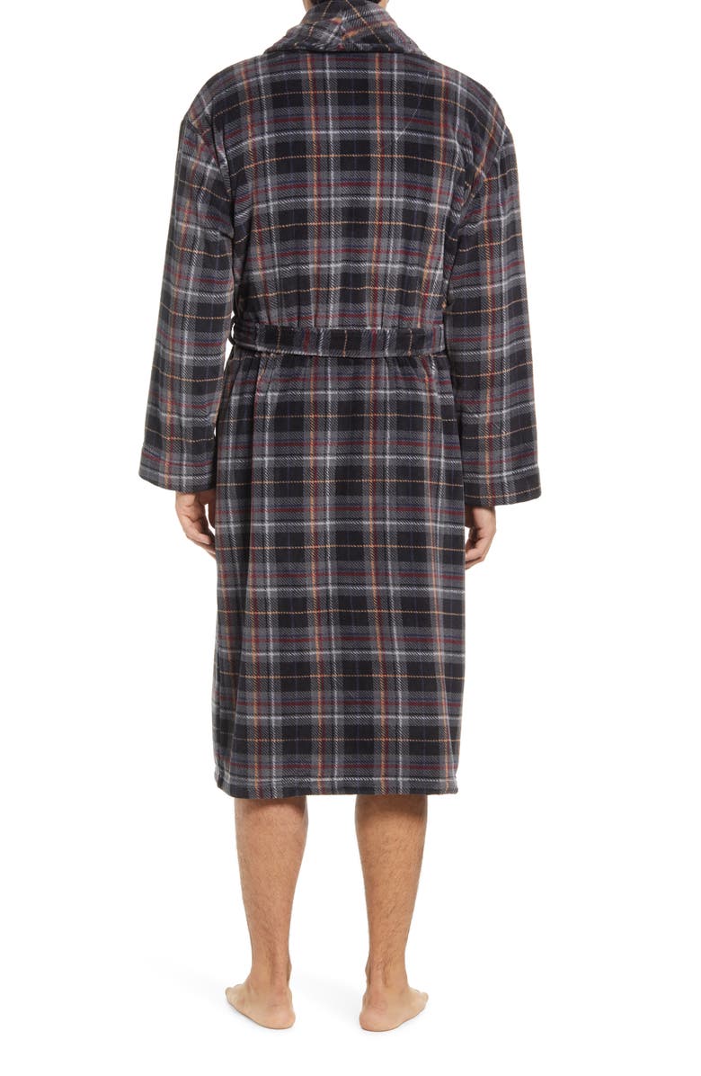 Majestic International Tidings Traditional Plaid Plush Robe, Alternate, color, 