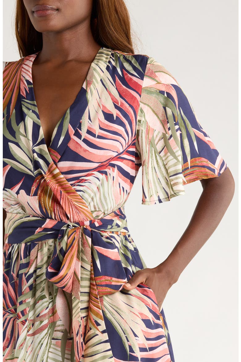 Palm Canyon Short Sleeve Wrap Dress, Alternate, color, COASTLINE