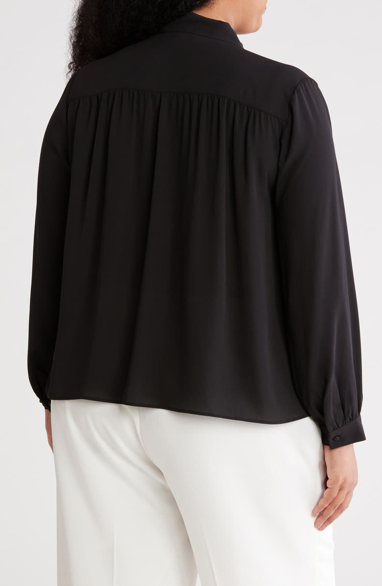 Gemma + Jane Tie Neck Long Sleeve Top, Alternate, color, Black