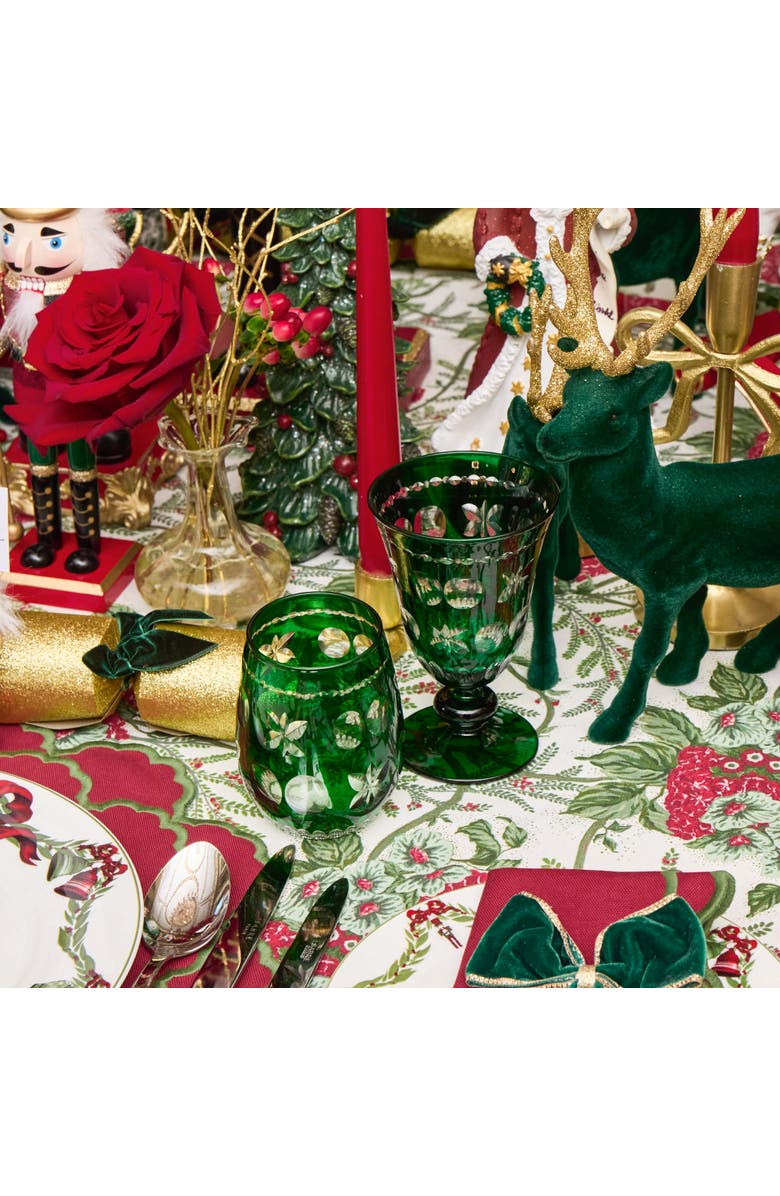 Mrs. Alice Anita Engraved Wine Glass, Alternate, color, Green