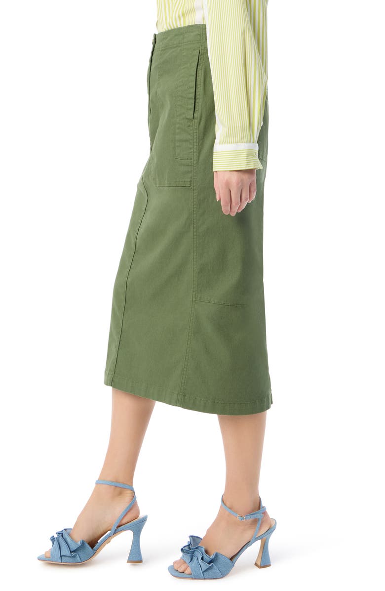 Dee Ocleppo Alma Stretch Cotton Utility Skirt, Alternate, color, Military Green