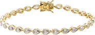 BY ADINA EDEN Moissanite Pear Bezel Tennis Bracelet