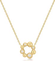 ANIA HAIE Cubic Zirconia Beaded Circle Pendant Necklace