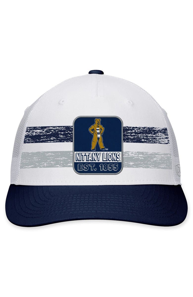 TOP OF THE WORLD Men's Top of the World White/Navy Penn State Nittany Lions Retro Fade Snapback Hat, Alternate, color, 