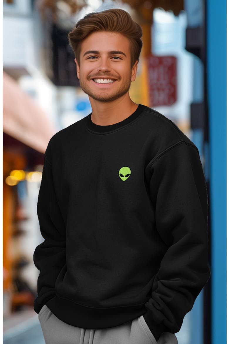 Alien Heavyweight Relaxed Mens Sweatshirt, Alternate, color, Black