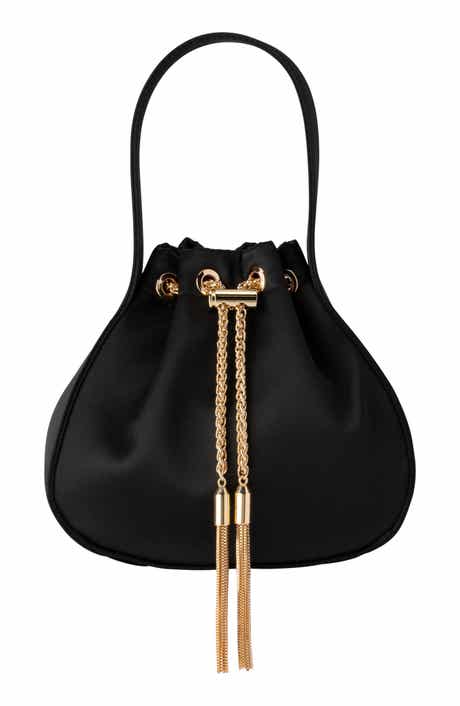 Olga Berg Miki Satin Drawstring Clutch