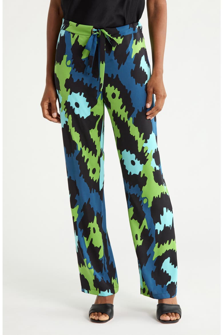 Diane Wide Leg Stretch Silk Pants, Main, color, JUNGLE CAT LARGE