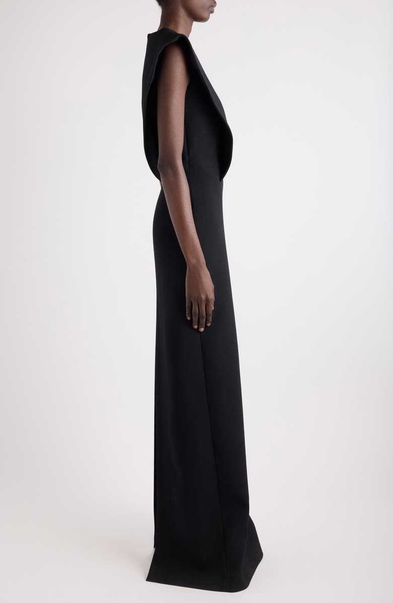 Givenchy Structured Wool Blend Crepe Evening Gown, Alternate, color, Black