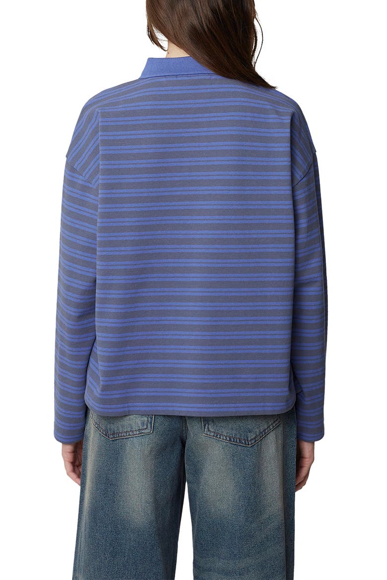 Long Sleeve Striped Polo, Alternate, color, Blue