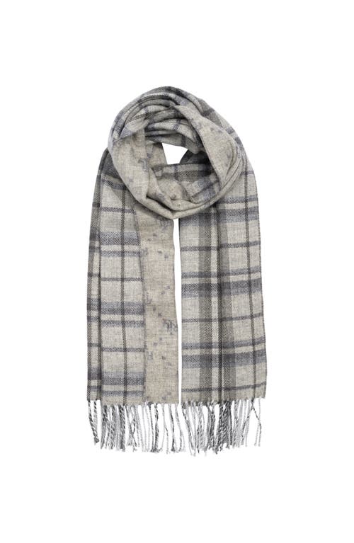 Lauren Ralplh Lauren Plaid And Logo Double Face Scarf In Gray