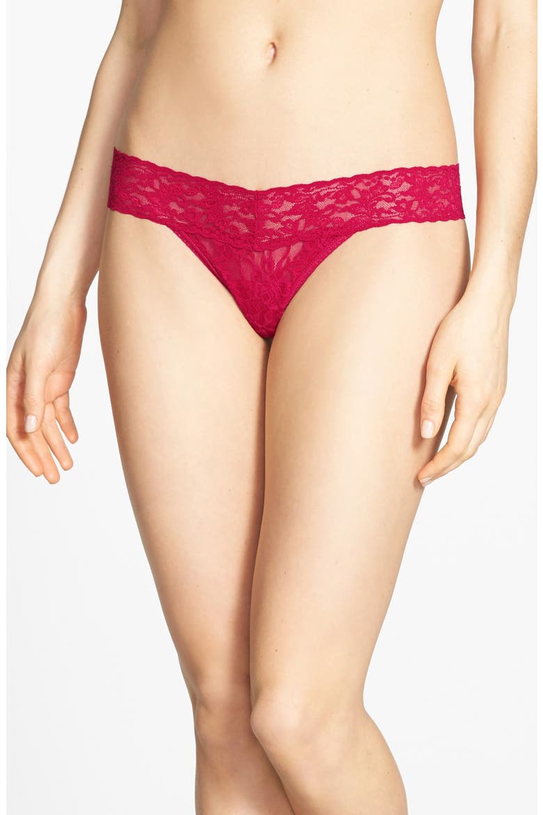 Low Rise Thong, Main, color, RUBY