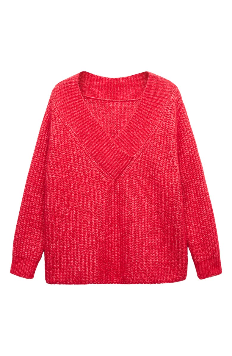 MANGO Chunky V-Neck Sweater, Alternate, color, 