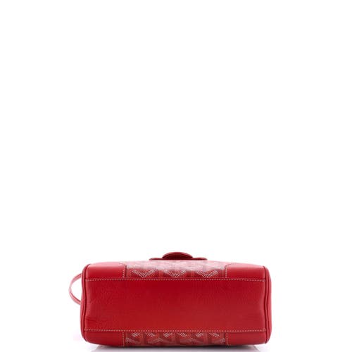 Pre-owned Goyard Goyard Saigon Top Handle Bag Coated Canvas With Leather Mini In Red
