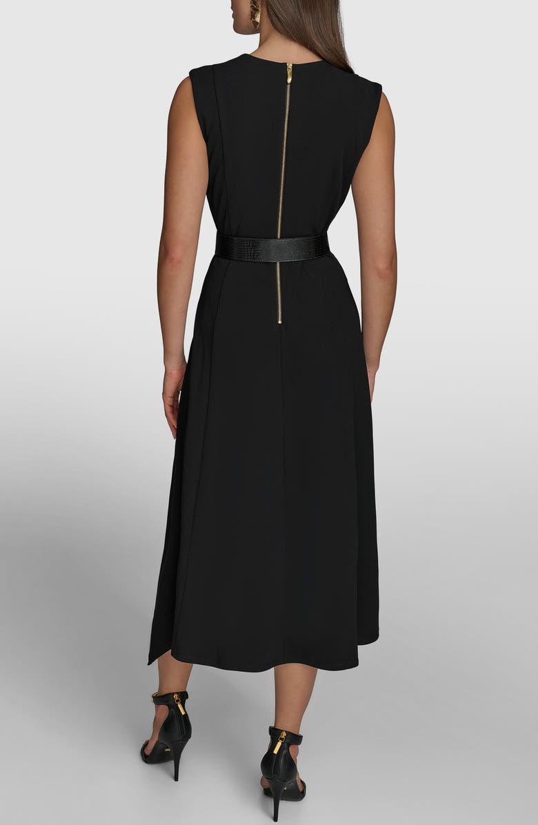 Donna Karan New York Belted Handkerchief Hem Midi Dress, Alternate, color, 
