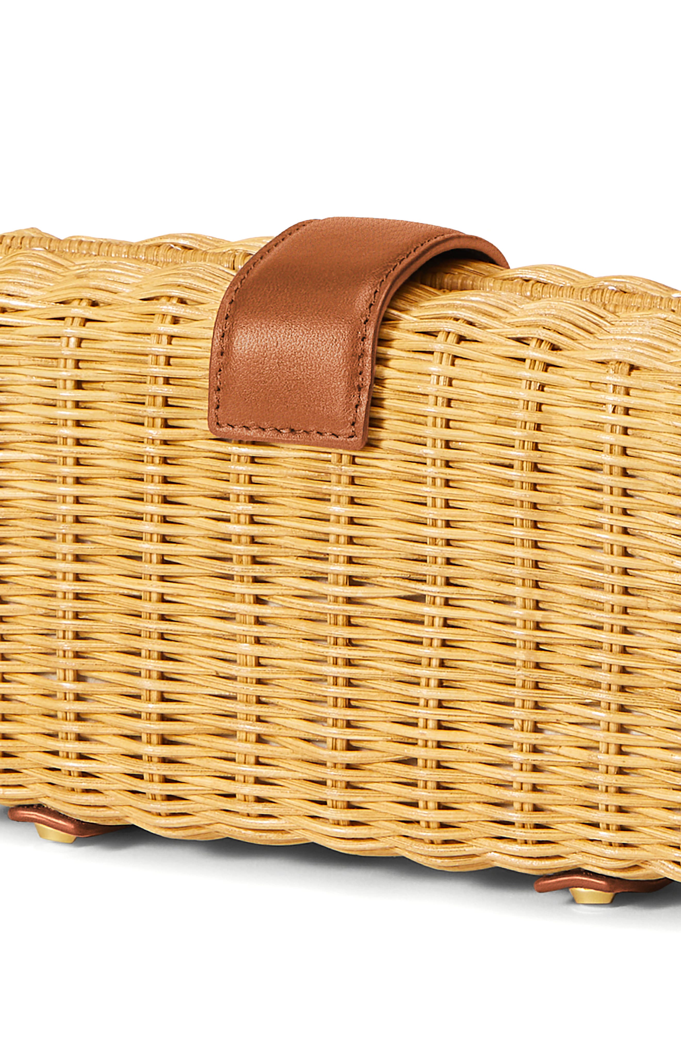 Veronica Beard Lock Rattan Box Clutch, Alternate, color, Natural Wicker Hazelwood