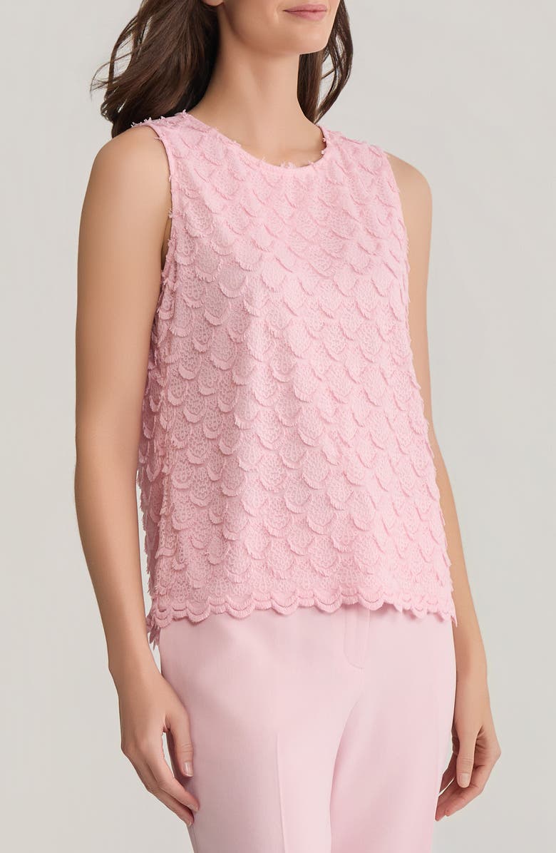 KASPER Scallop Lace Shell, Alternate, color, Tutu Pink