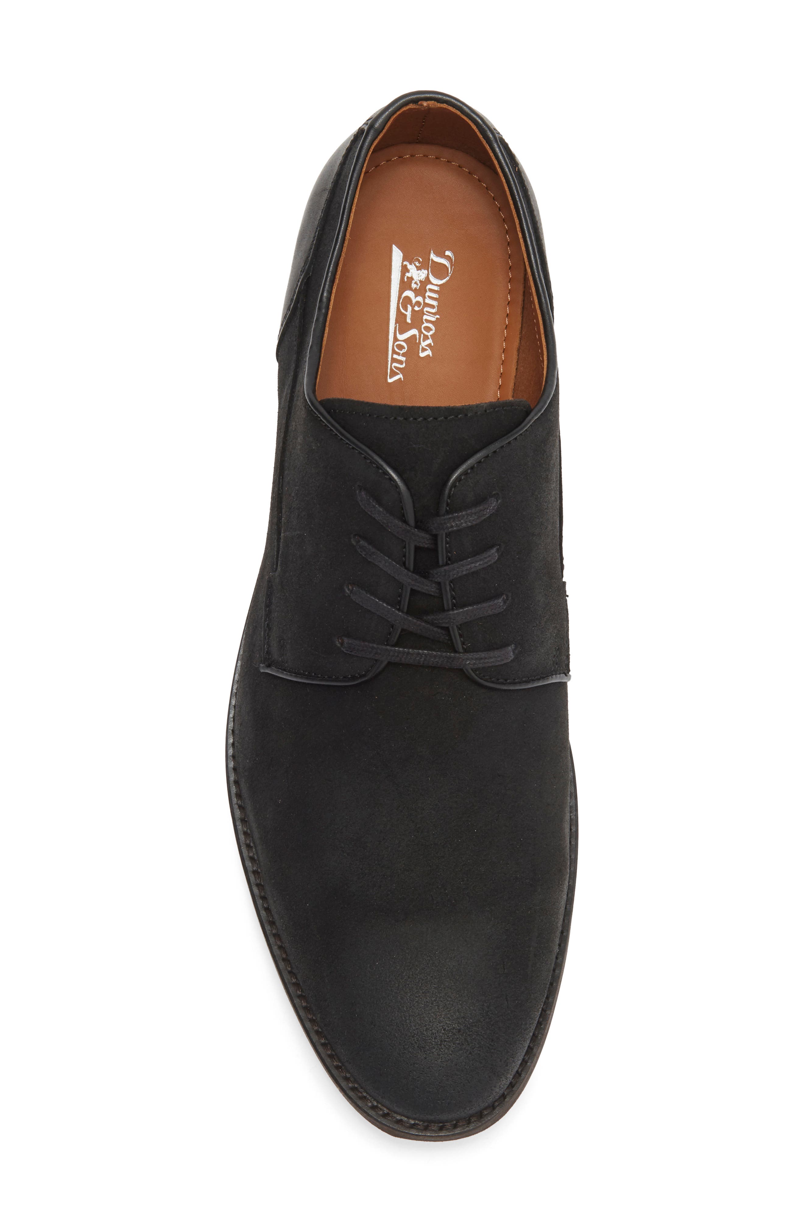 Plaid Toe Derby, Alternate, color, BLACK SUEDE