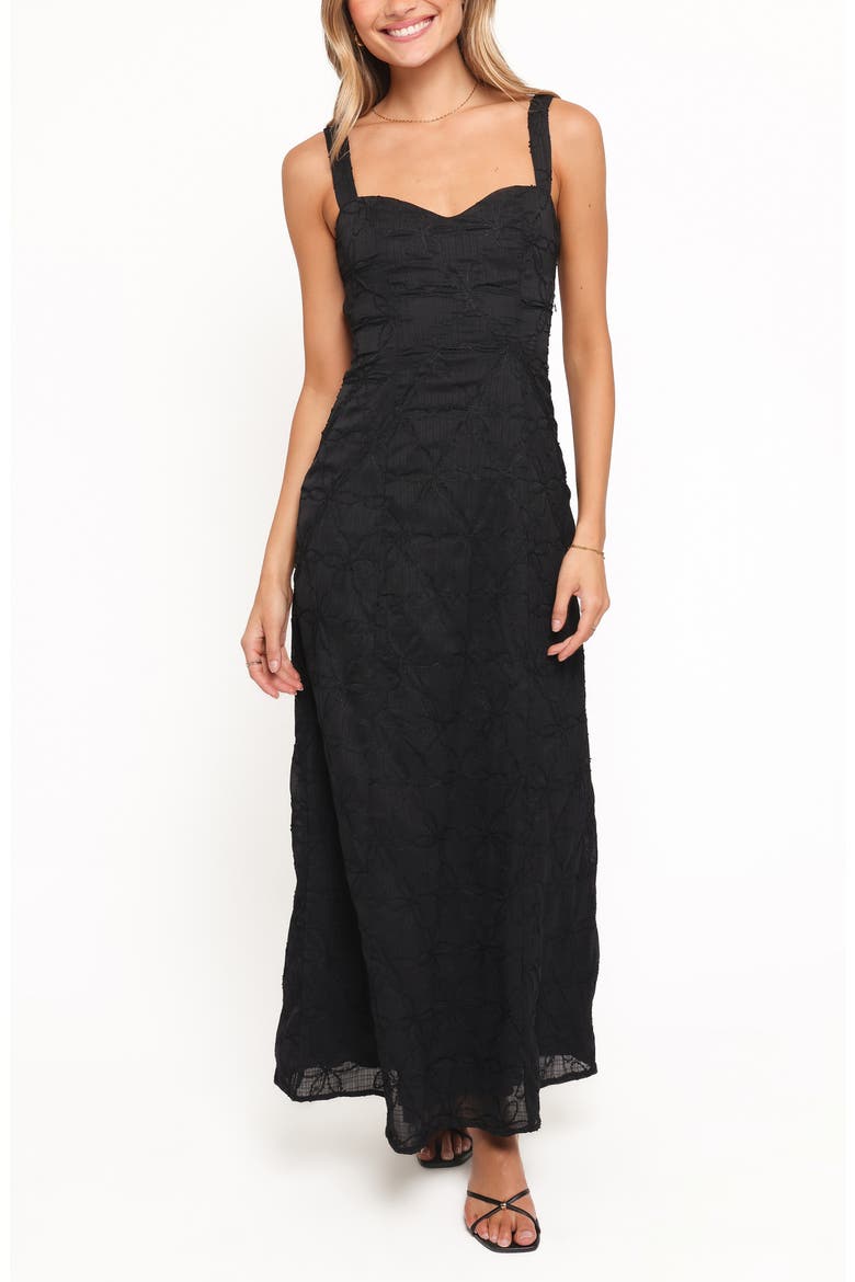 Beryl Floral Embroidered Maxi Sundress, Main, color, BLACK