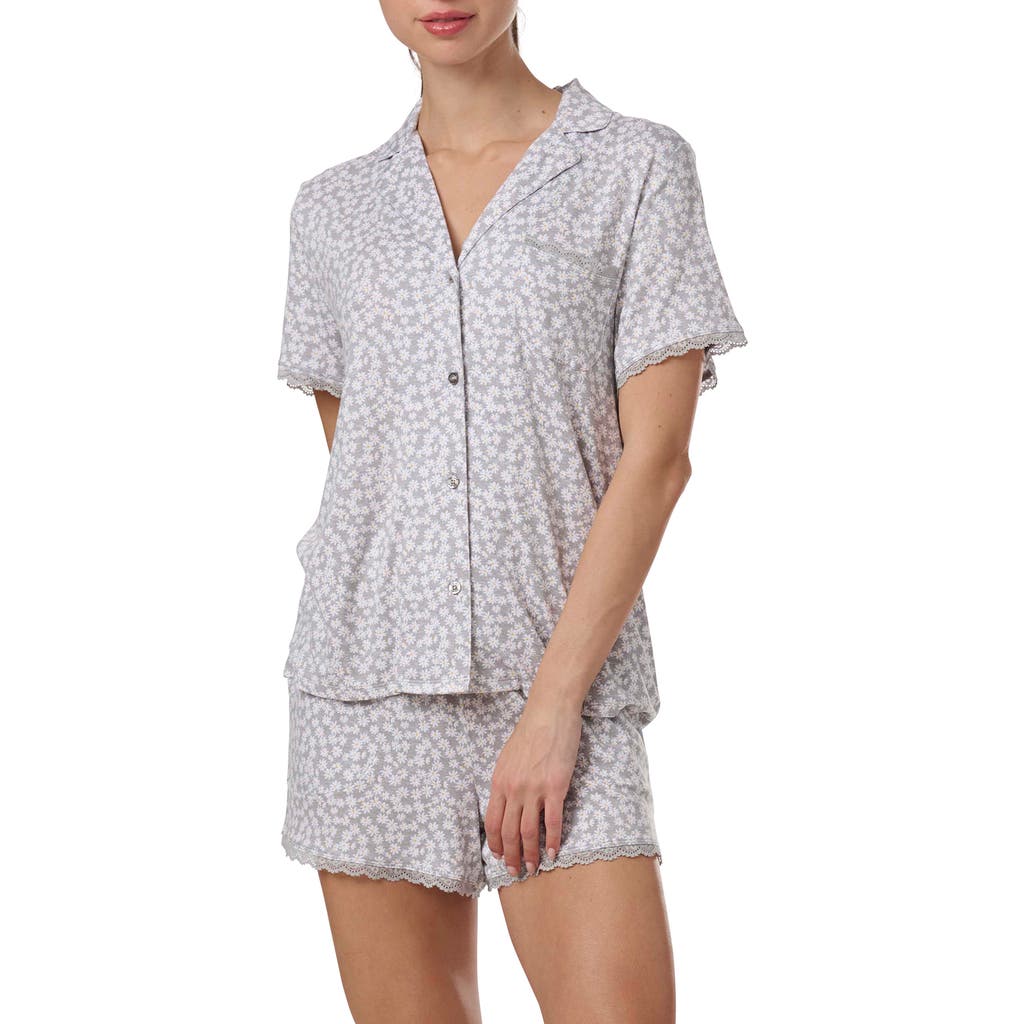 Splendid Notch Collar Short Pajamas in Daisy Pop Toss at Nordstrom, Size Large