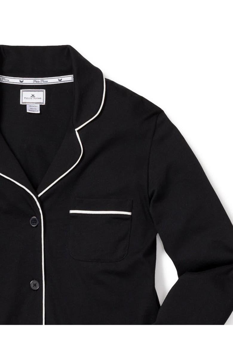 Petite Plume Luxe Pima Cotton Short Pajamas, Alternate, color, Black