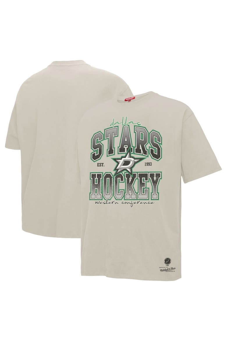 Women's Mitchell & Ness Cream Dallas Stars Dump & Chase Boyfriend T-Shirt, Alternate, color, Cream