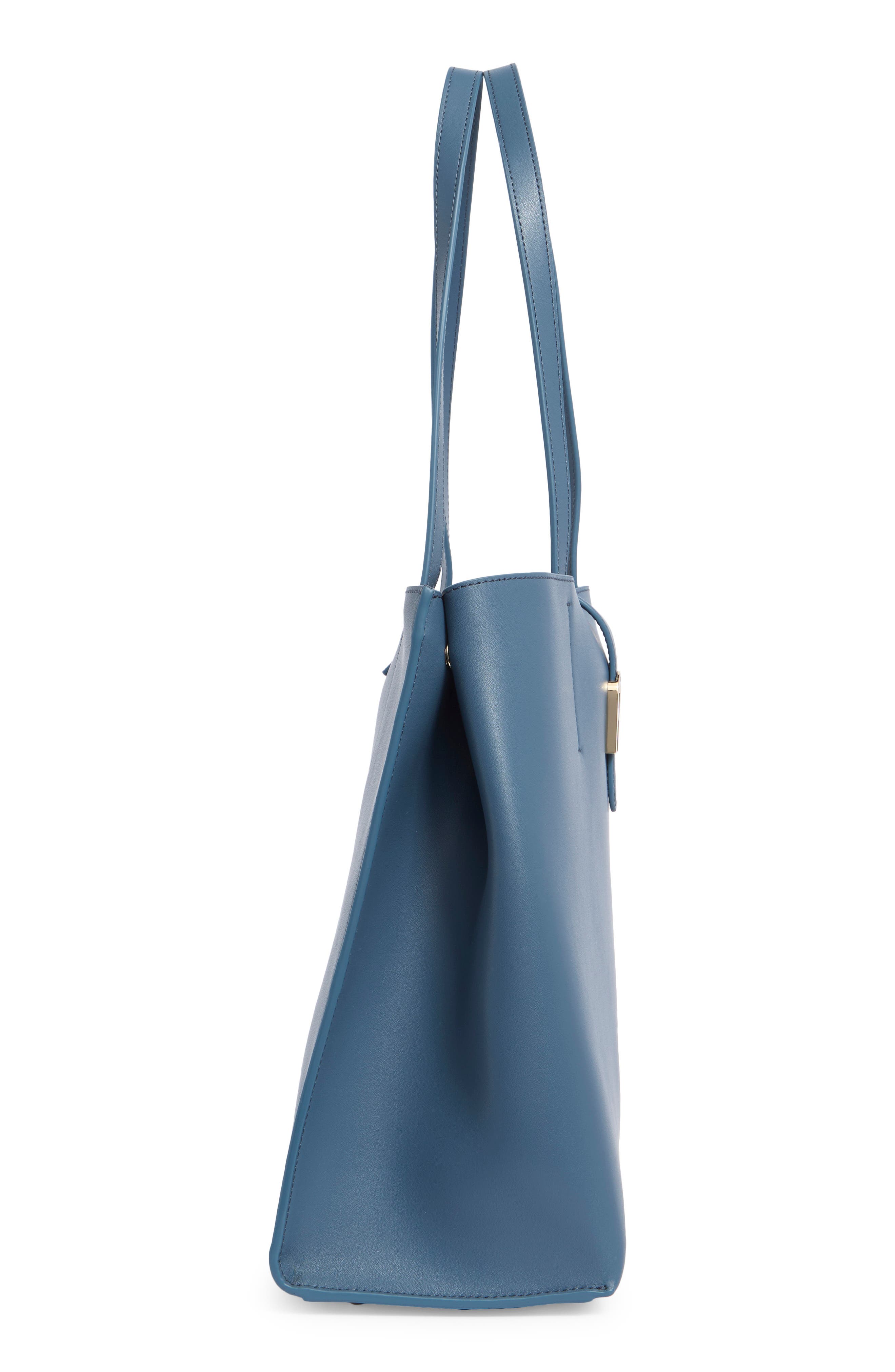 Mia Sofia Large Leather Tote, Alternate, color, DENIM