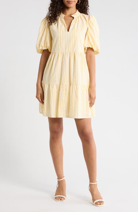 Audry Stripe Jacey Babydoll Minidress