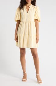 SUGARLIPS Audry Stripe Jacey Babydoll Minidress