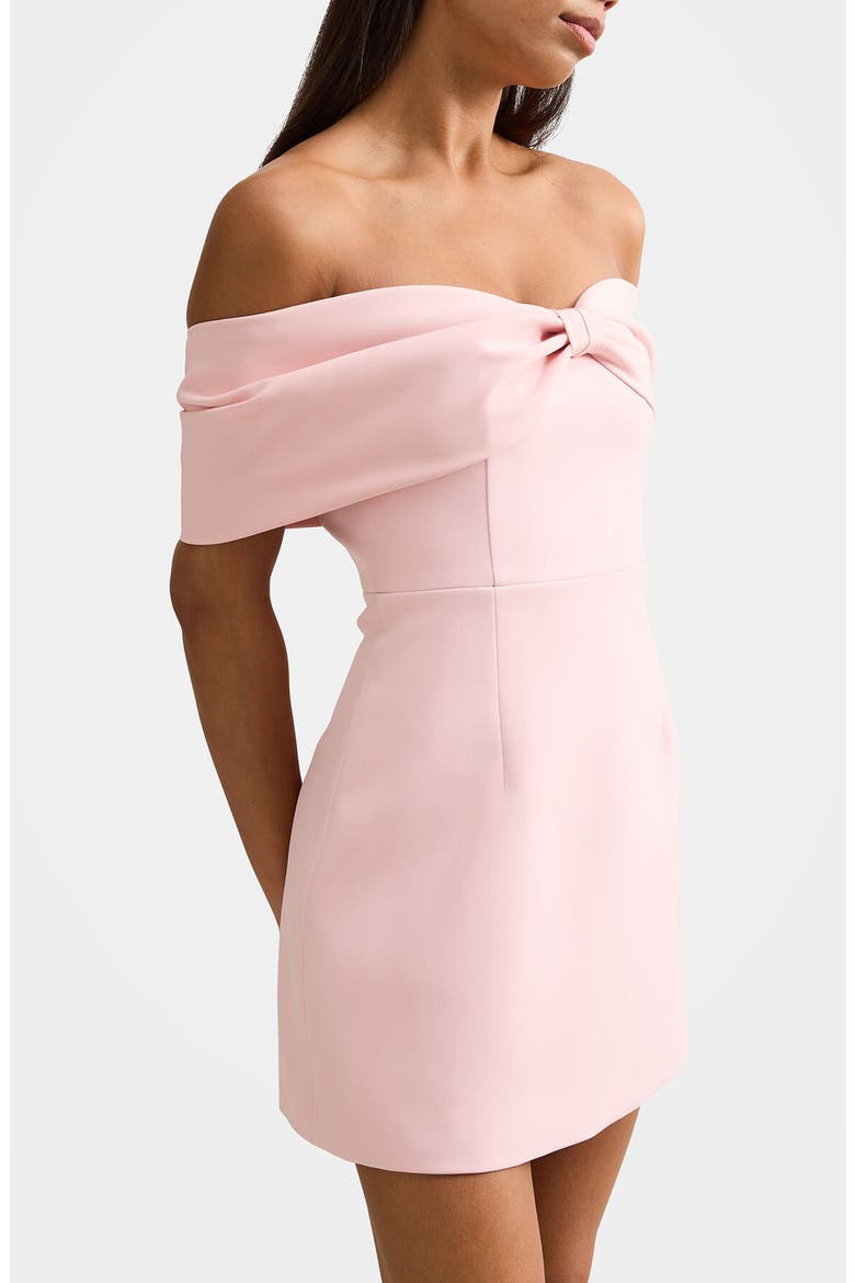 Scottie Off the Shoulder Bow Minidress, Alternate, color, PRETTY PINK
