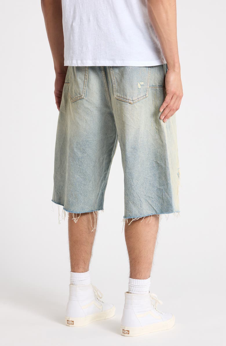 PURPLE BRAND Ripped Relaxed Fit Jean Shorts, Alternate, color, Light Indigo
