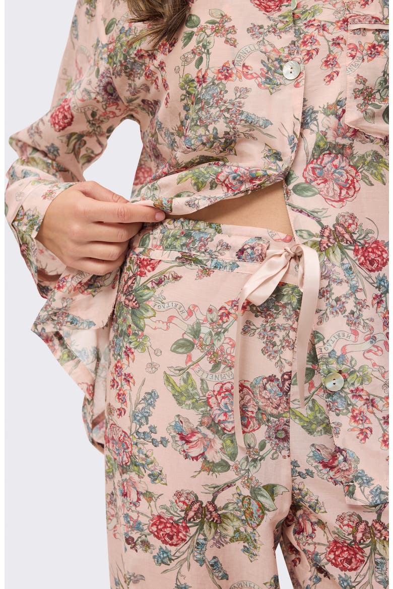 Layla Cotton & Silk Pajamas, Alternate, color, PINK