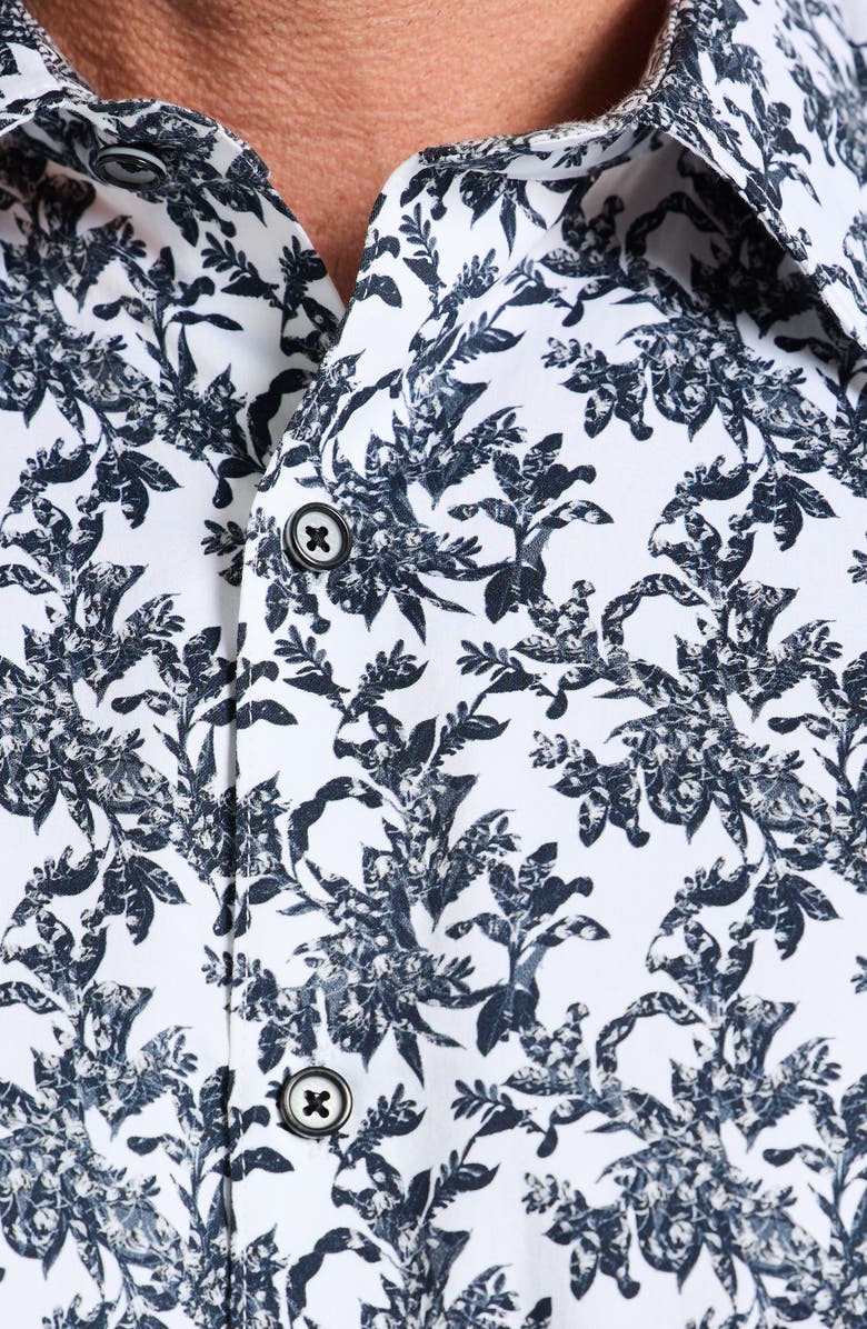 Robert Graham Delson Paisley Print Cotton Dress Shirt, Alternate, color, White