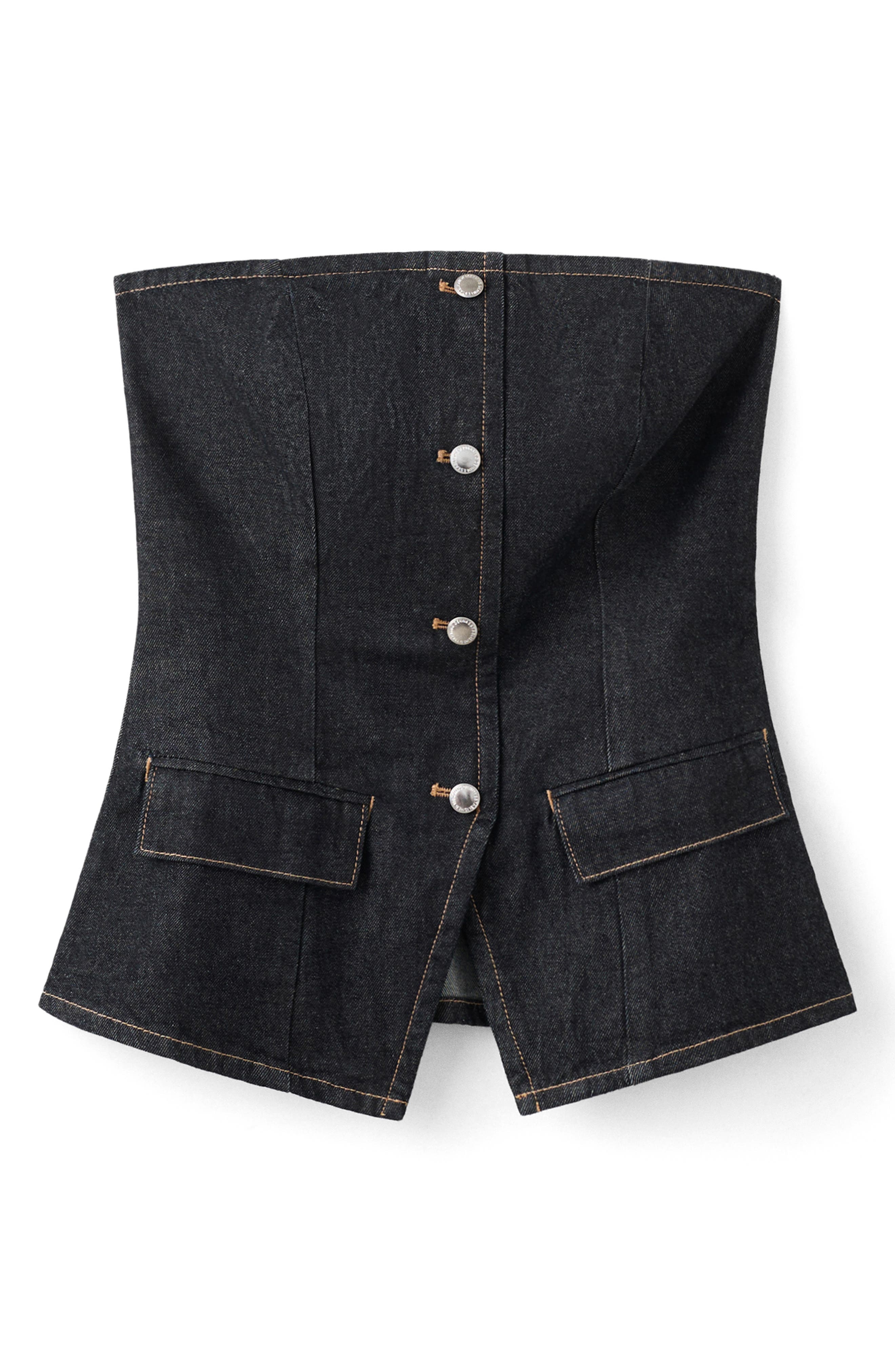 Clemence Denim Bustier Top