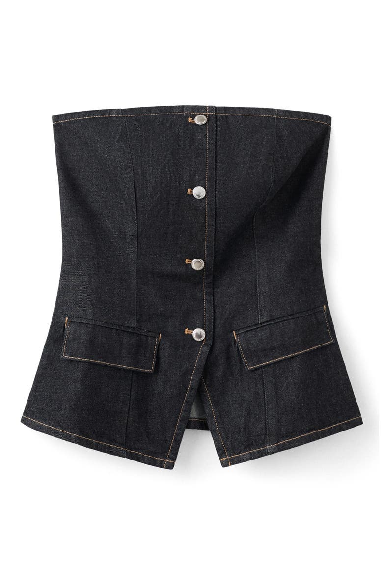 Clemence Denim Bustier Top, Main, color, OPEN BLUE