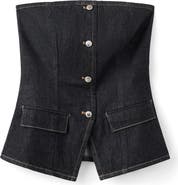 MANGO Clemence Denim Bustier Top