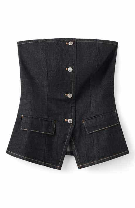 Clemence Denim Bustier Top
