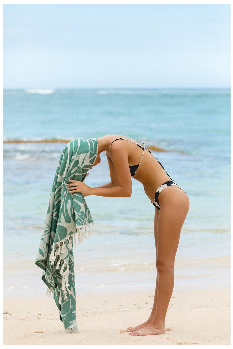 Tarovine Turkish Beach Towel, Alternate, color, SAGE GREEN