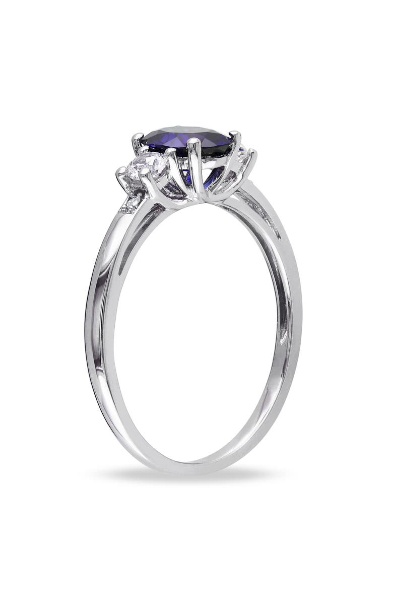 Julianna B. Created Blue & White Sapphire 3-Stone Ring, Alternate, color, Lab-Created Sapphire