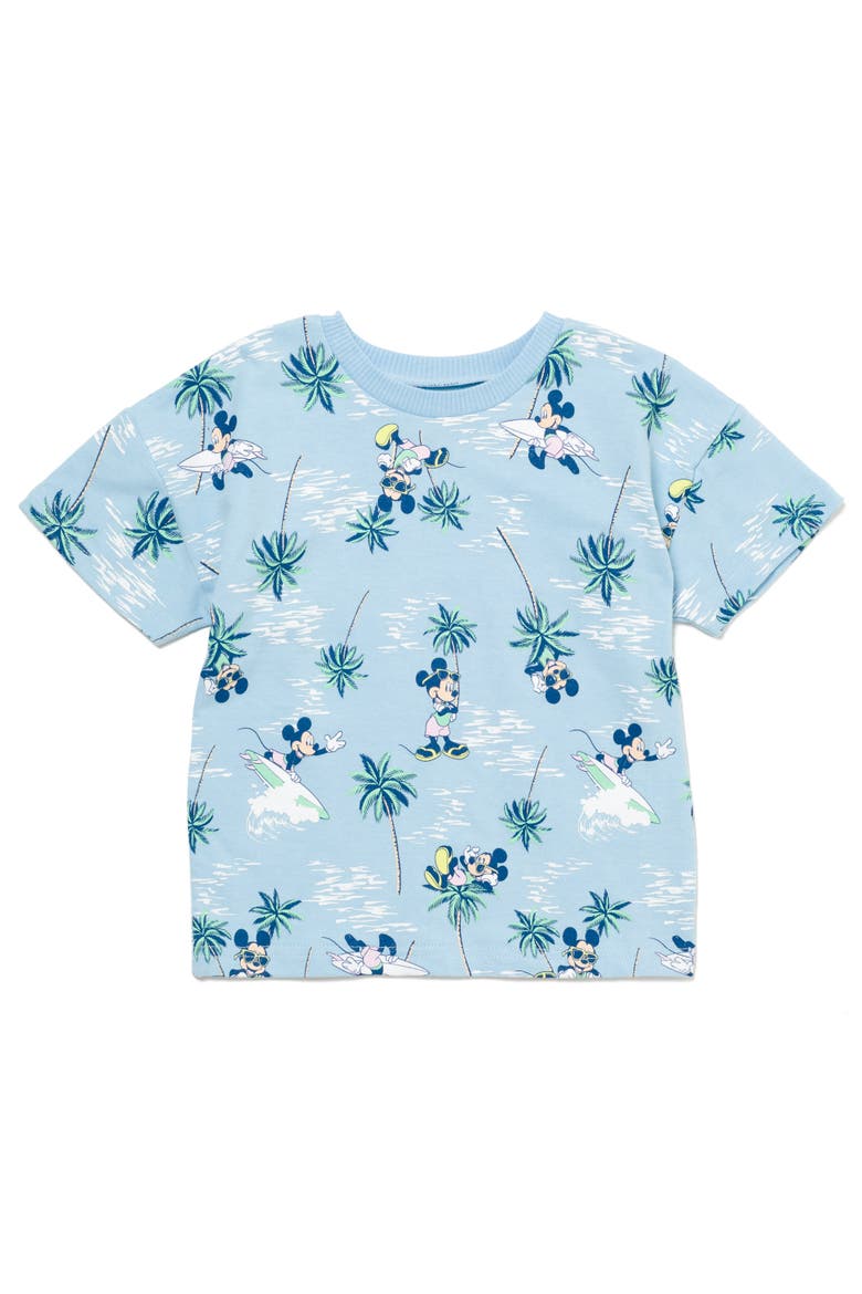 Mickey Mouse Baby Boys' 2-Piece T-Shirt and Shorts Set, Alternate, color, Mickey Light Blue