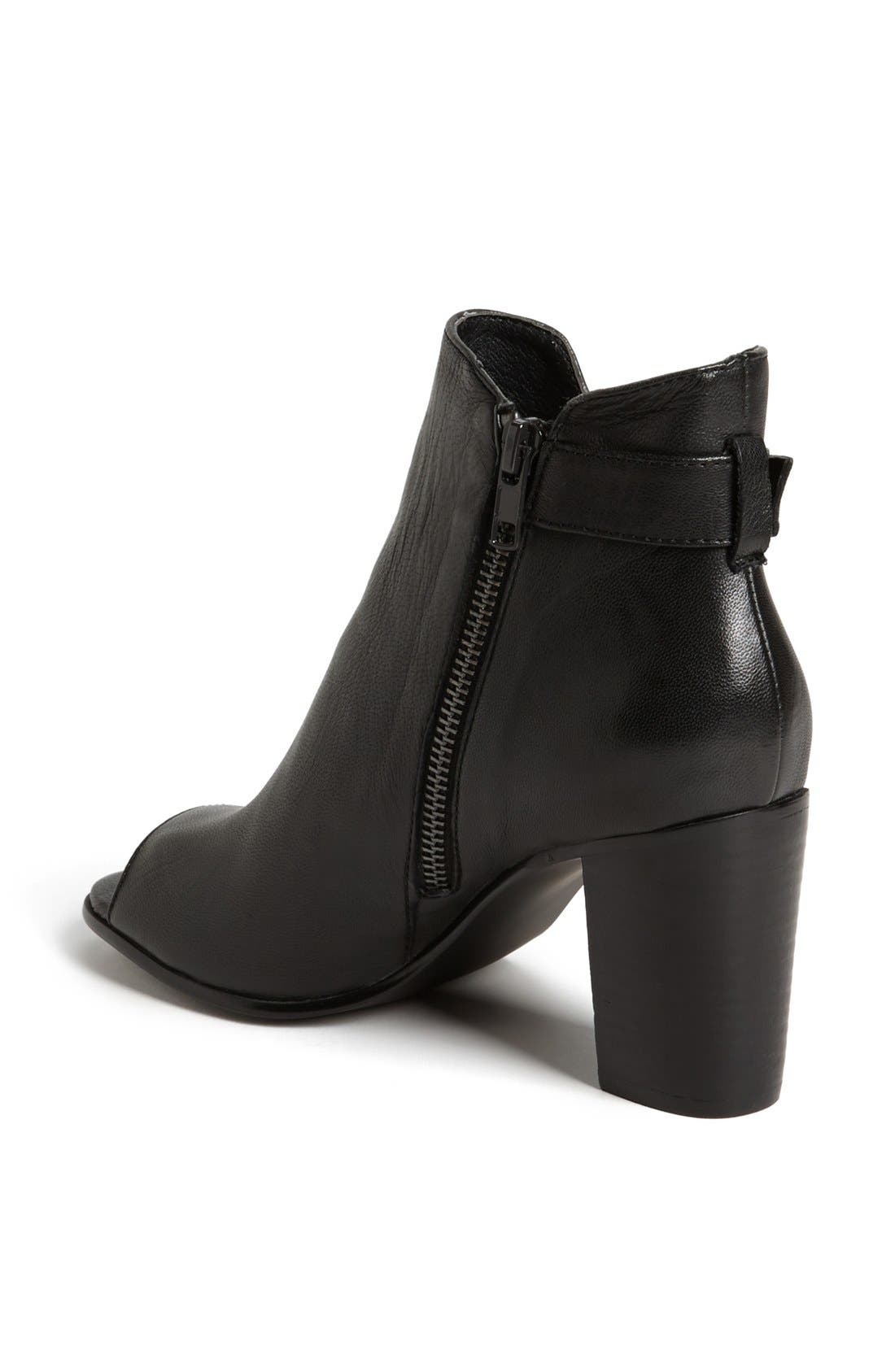 'Nextstar' Peep Toe Bootie, Alternate, color, BLACK LEATHER