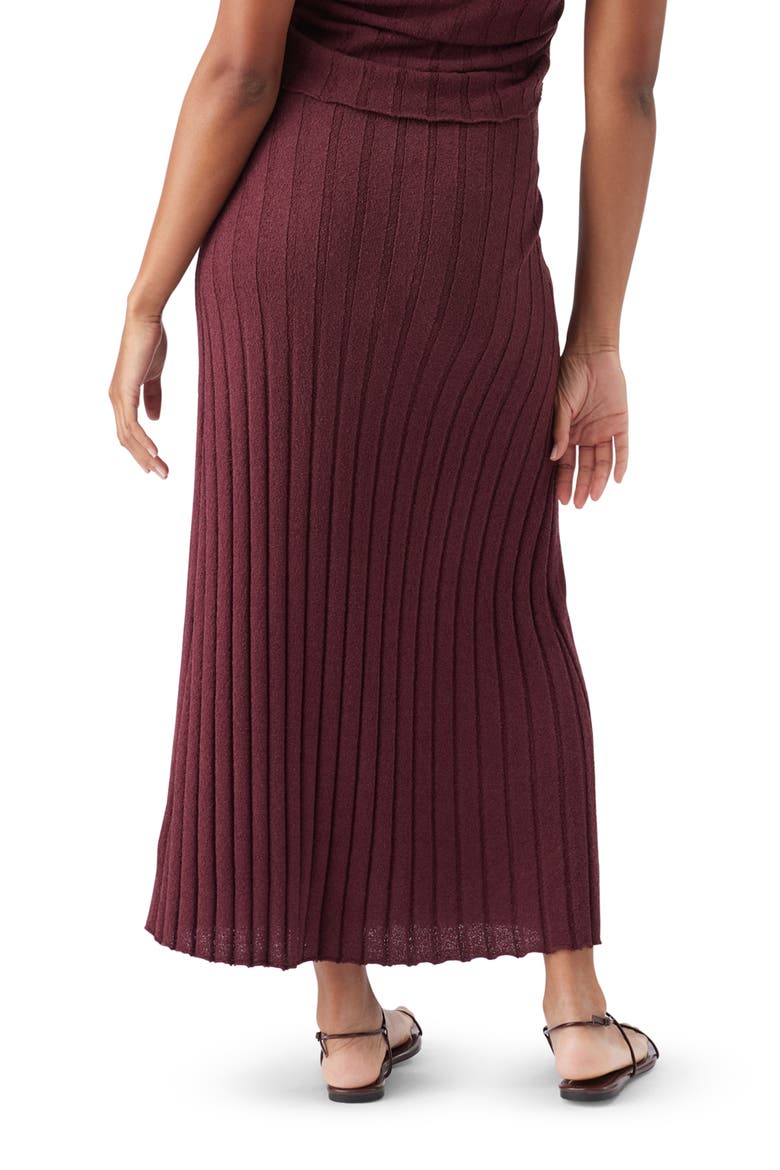 Charli Rib Knit Skirt, Alternate, color, Maroon